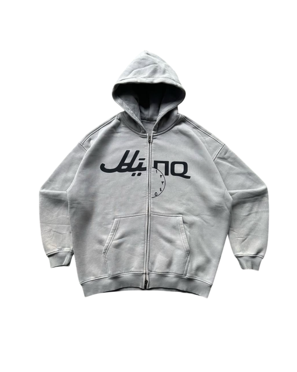 SPLIT LOGO GREY ZIP-UP