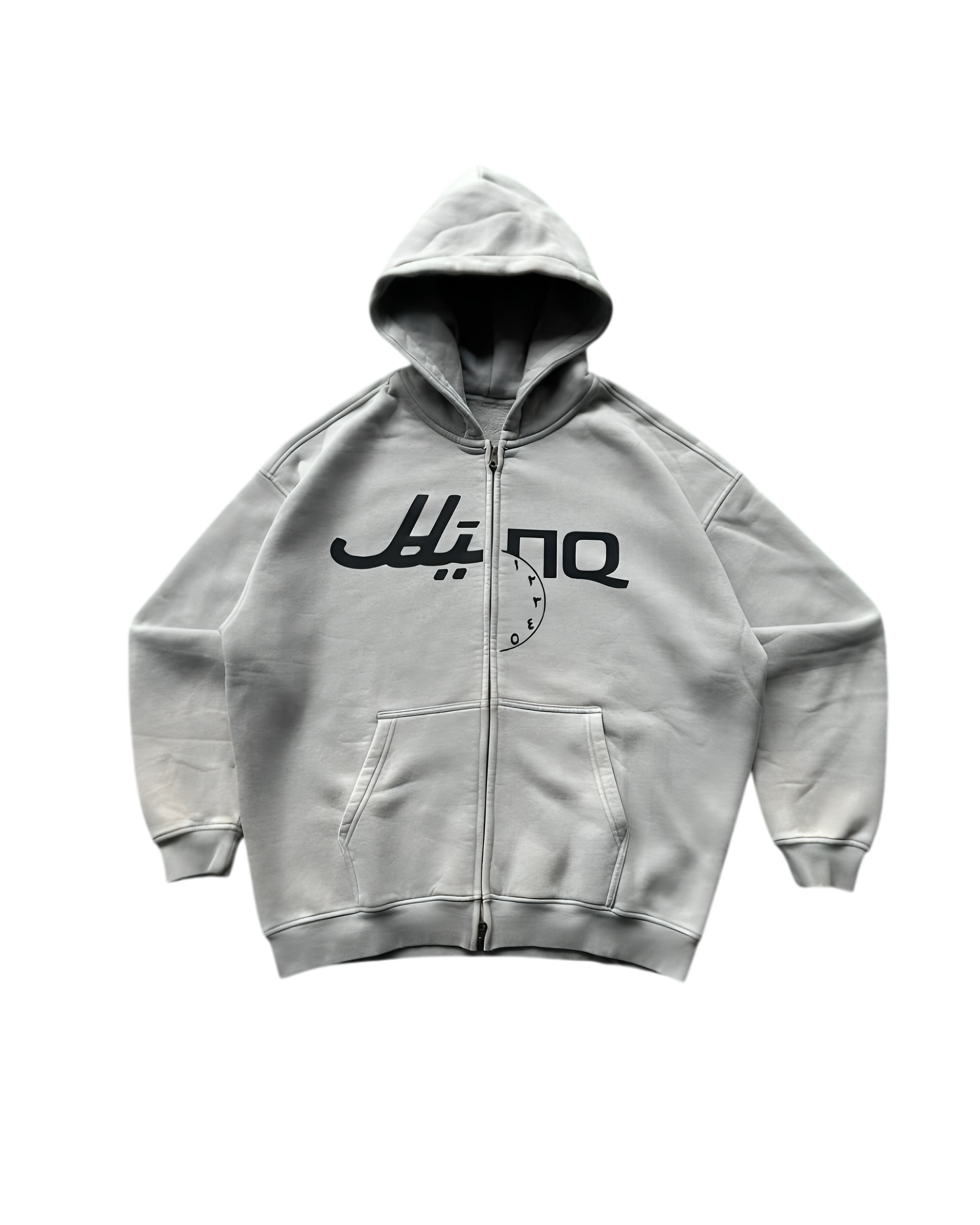 SPLIT LOGO GREY ZIP-UP