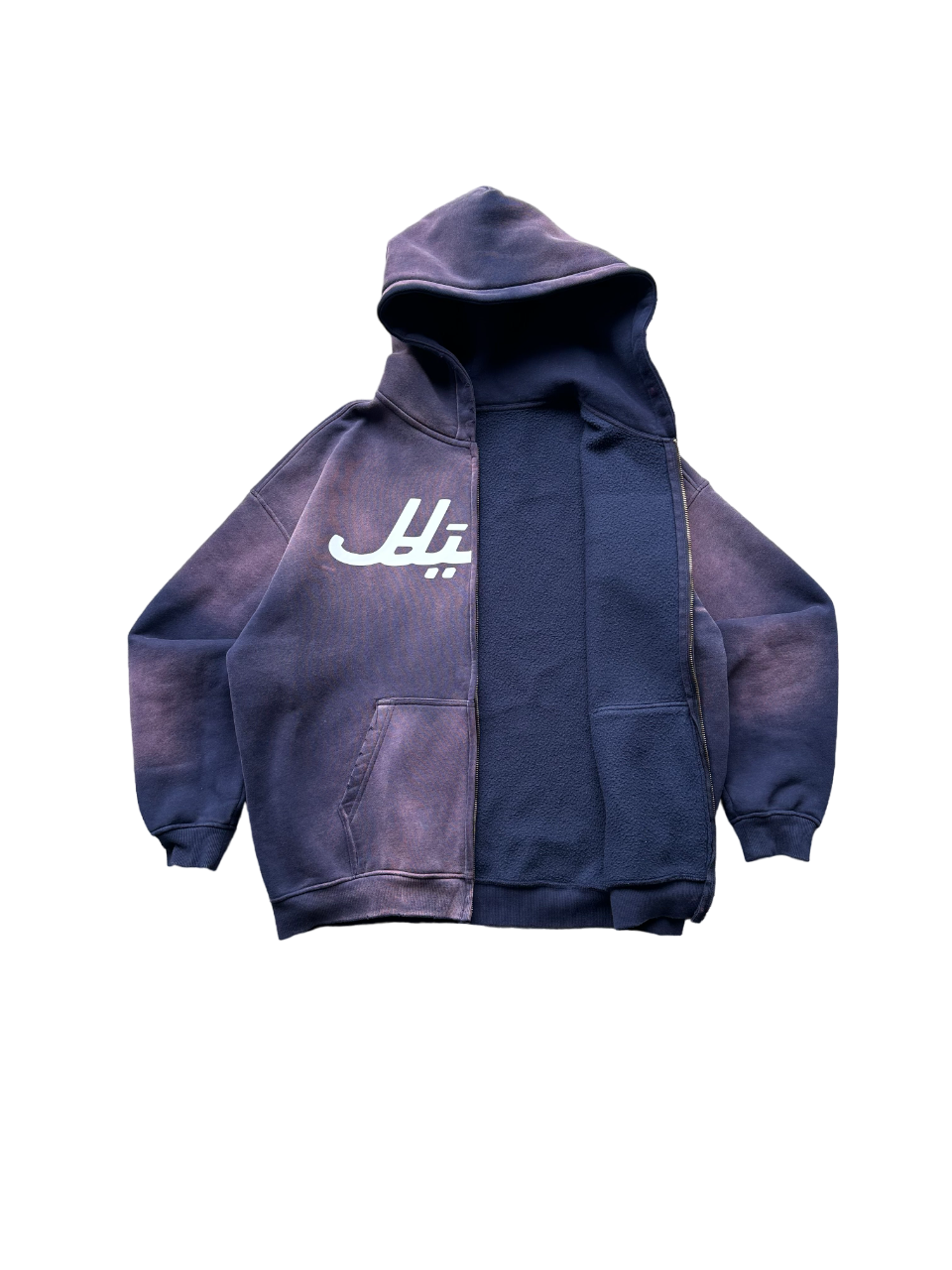 SPLIT LOGO ZIP UP NAVY blinqexhibit