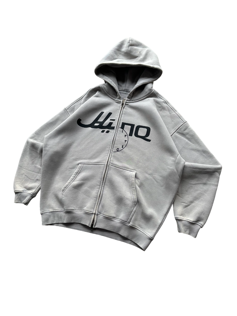 SPLIT LOGO GREY ZIP-UP