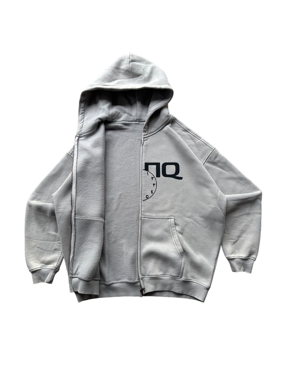 SPLIT LOGO GREY ZIP-UP